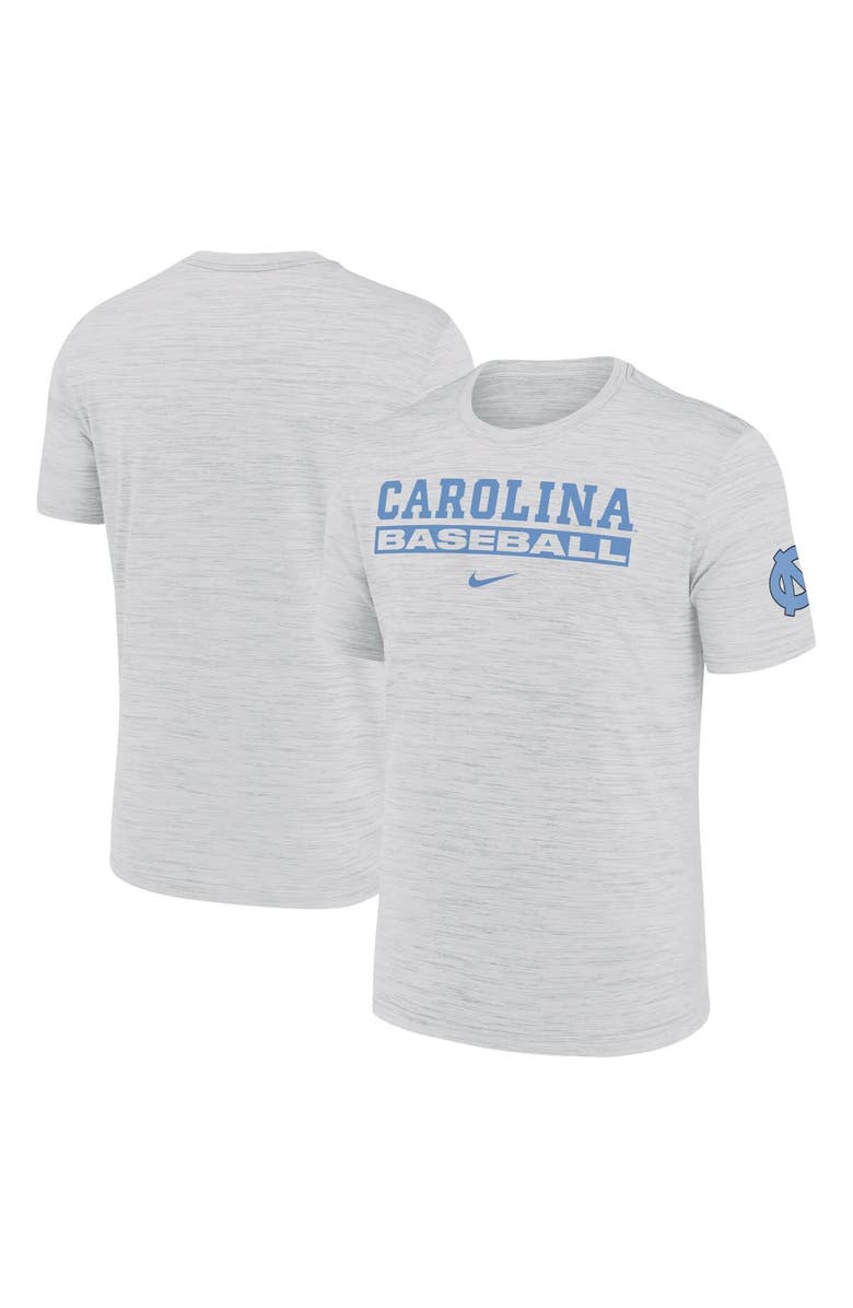 Nike Men's Nike Ash North Carolina Tar Heels Velocity Baseball Wordmark Stack Performance T-Shirt, Alternate, color,