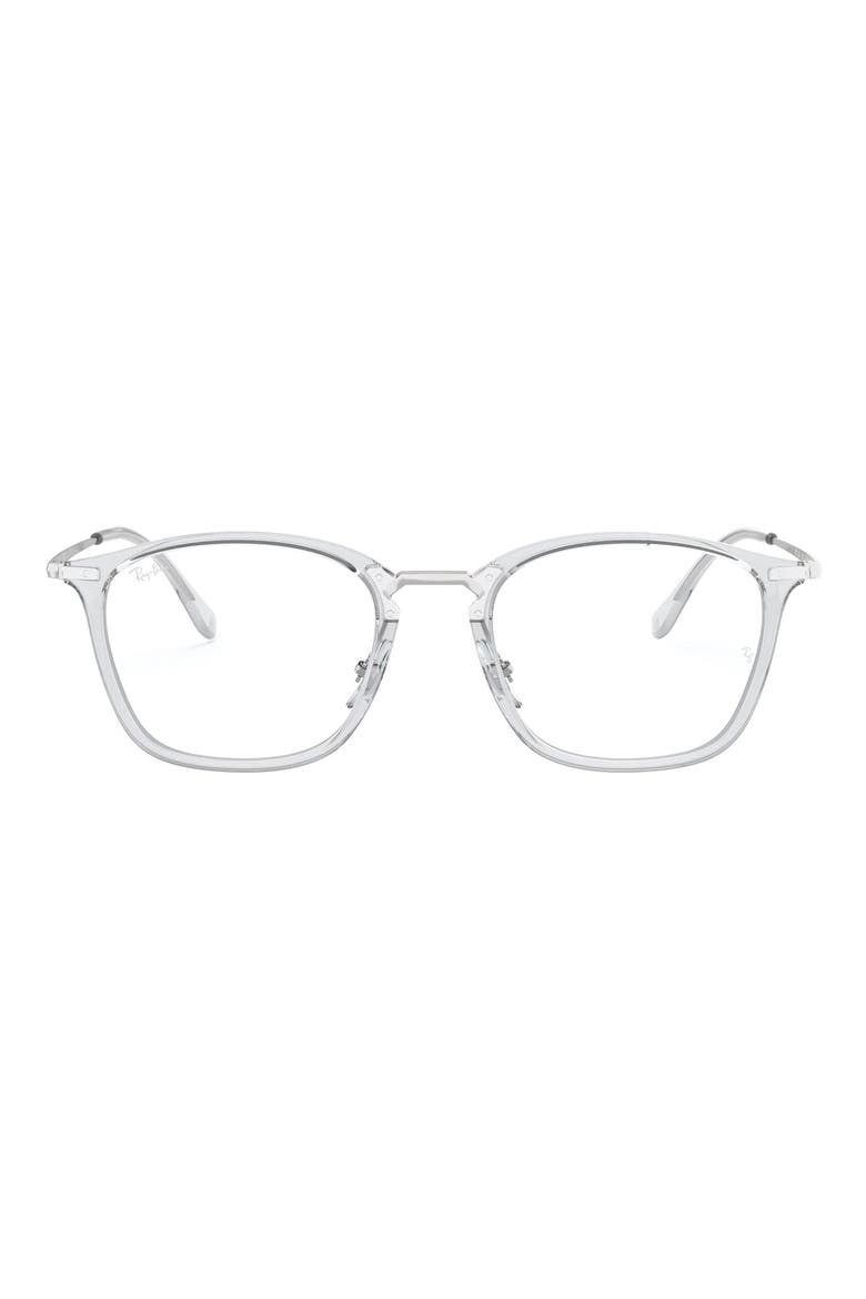 52mm Square Optical Glasses, Main, color, CLEAR