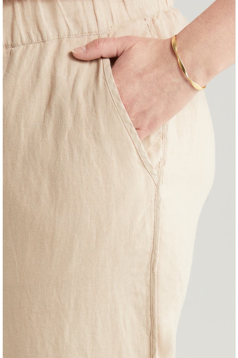 Tulip Hem Linen Pants, Alternate, color, TAN OXFORD