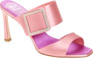 Roger Vivier Trompette Crystal Buckle Satin Sandal