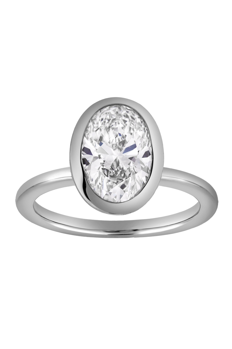 Veradis 14K Gold 2.50 Ct Oval Lab Grown Diamond Engagement Ring, Main, color, 14K White Gold