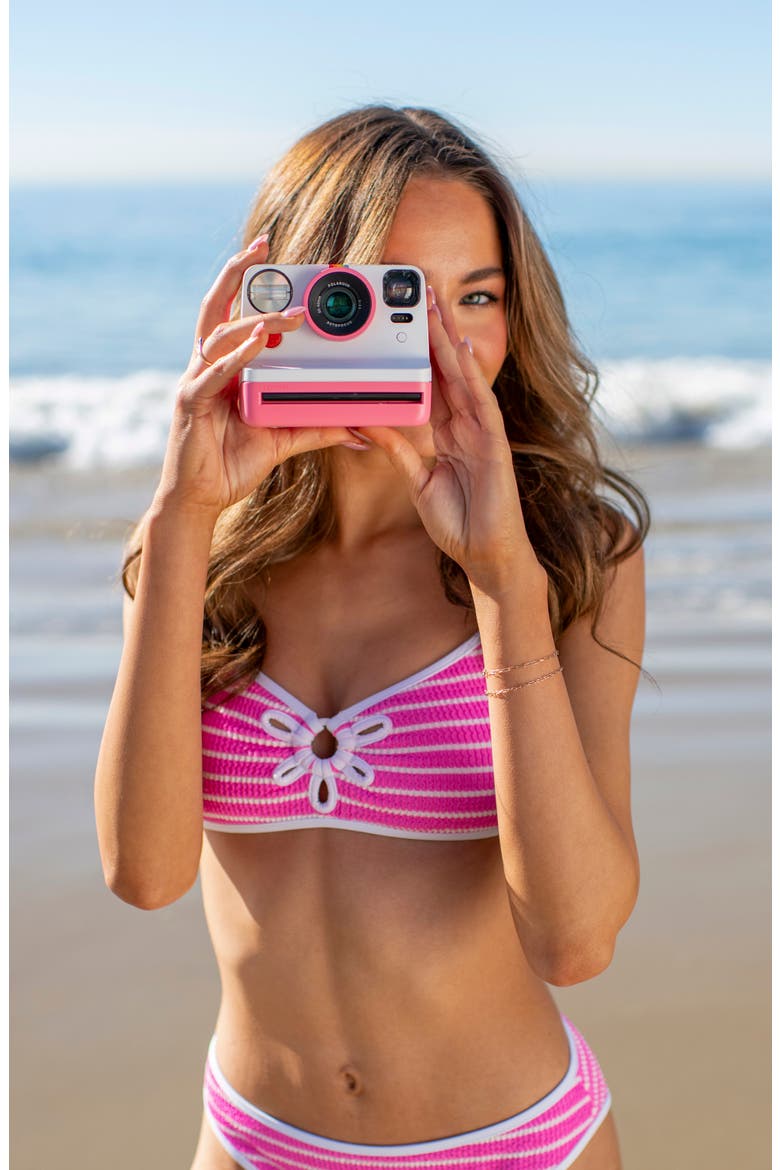 Brenton Petal Cutout Bikini Top, Alternate, color, POP PINK