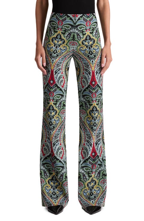 Teeny Paisley Print Flare Bootcut Pants