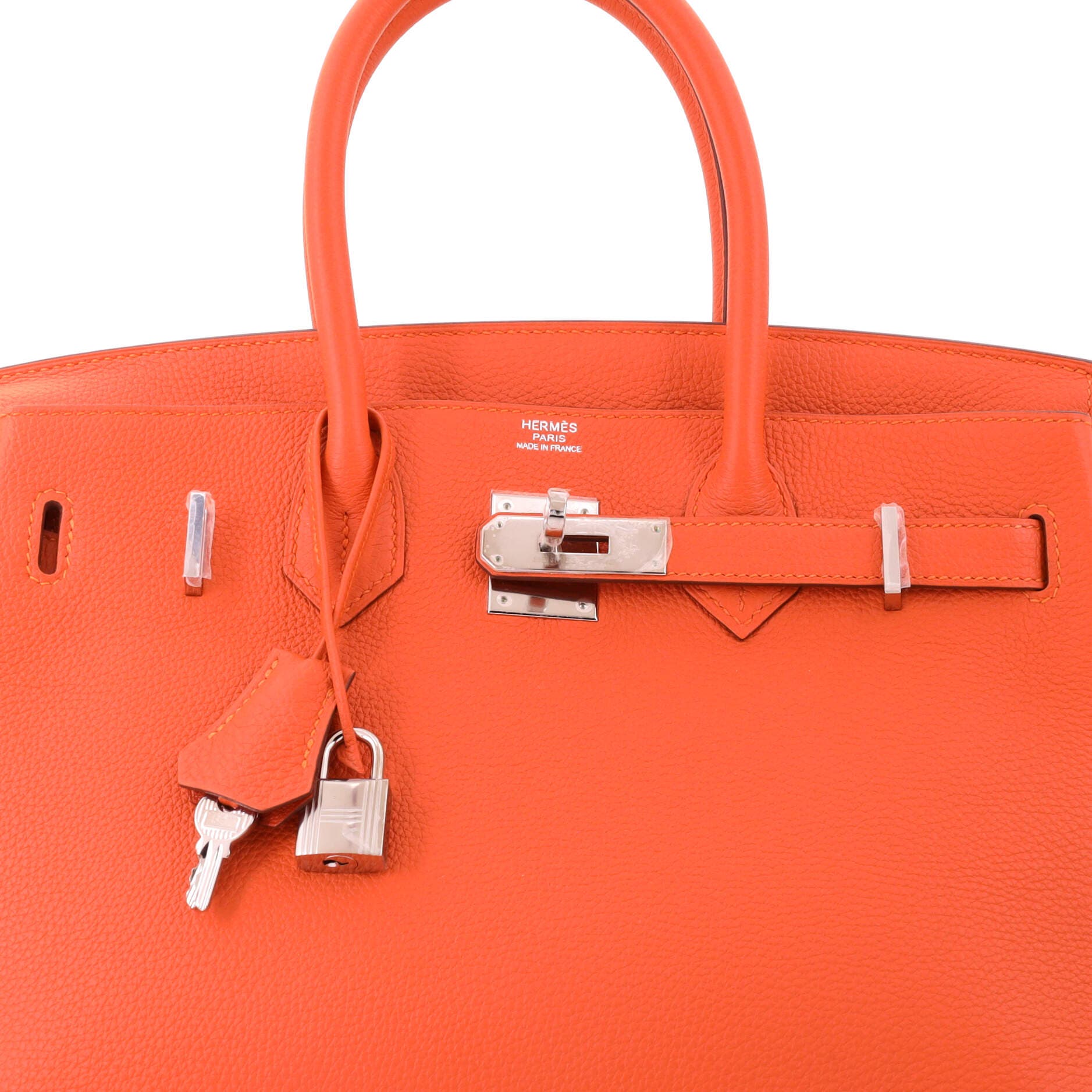 Pre-Owned Hermes Birkin Handbag Orange Togo with Palladium Hardware 30, Alternate, color, Feu
