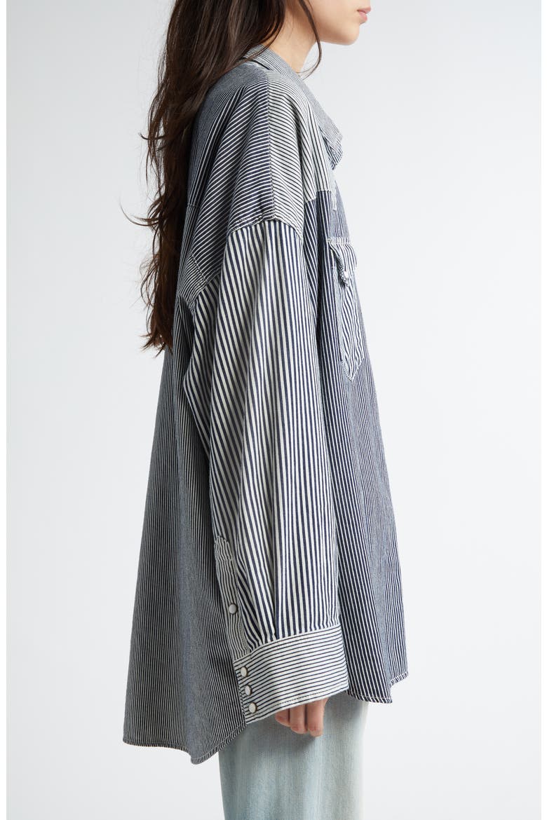 Oversize Stripe Cowboy Shirt, Alternate, color, MULTI STRIPE RAILROAD