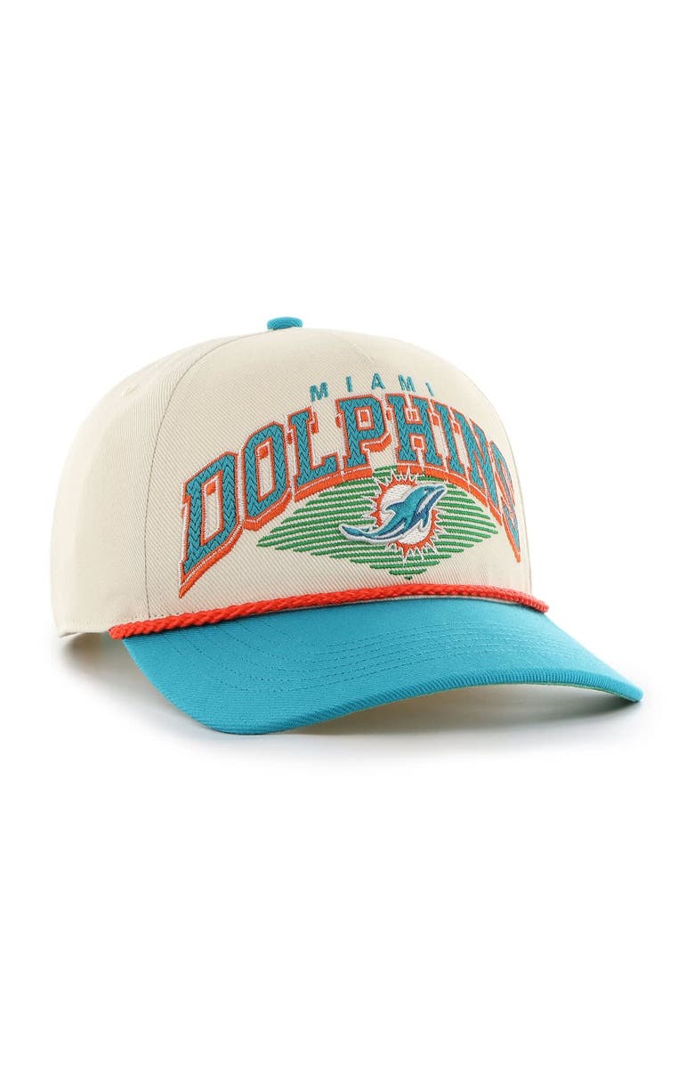'47 Men's '47  Cream Miami Dolphins Pomona Rope Adjustable Hitch Hat, Alternate, color, 