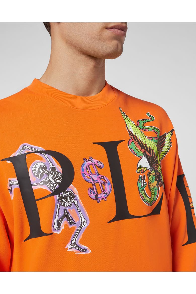 Sweatshirt Ls Tattoo Men, Alternate, color, orange