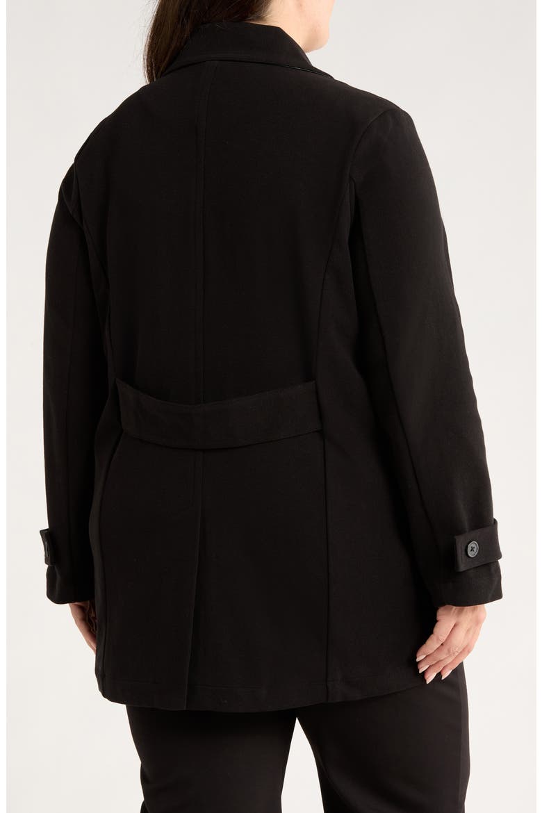 Alma Calvary Stretch Cotton Twill Peacoat, Alternate, color, BLACK