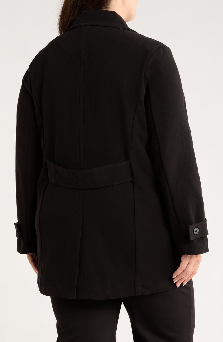 Lysse Alma Calvary Stretch Cotton Twill Peacoat, Alternate, color, Black