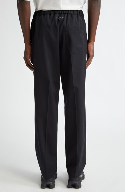 Mm6 Maison Margiela Twill Drawstring Pants In Black
