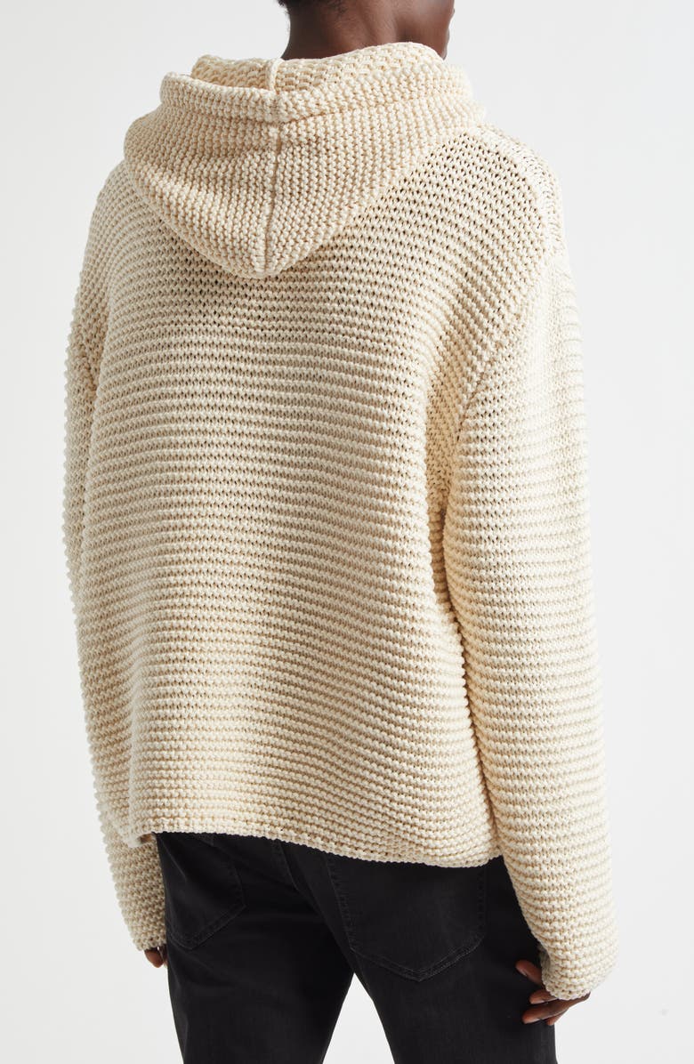 McQueen Logo Crop Hoodie, Alternate, color, Ivory/ Black