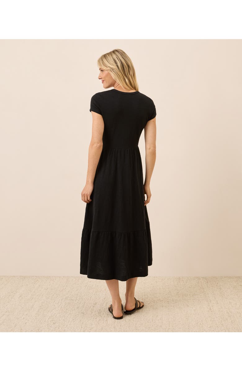 Pact Organic Cotton Relaxed Slub Henley Market Dress, Alternate, color, Black