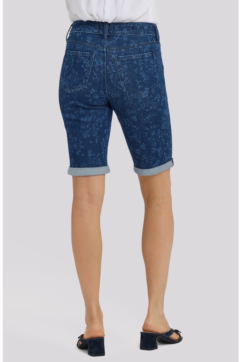 Briella Roll Cuff Denim Bermuda Shorts, Alternate, color, GARDEN PAISLEY PRINT