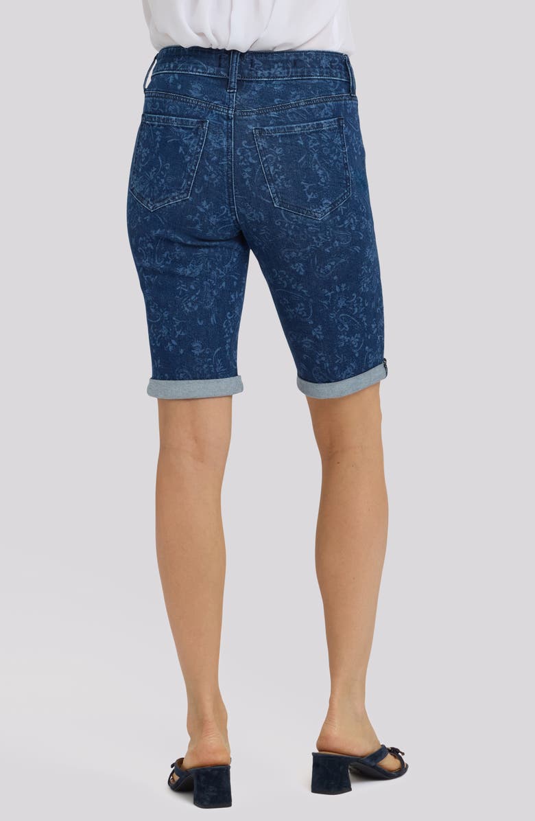 NYDJ Briella Roll Cuff Denim Bermuda Shorts, Alternate, color, Garden Paisley Print