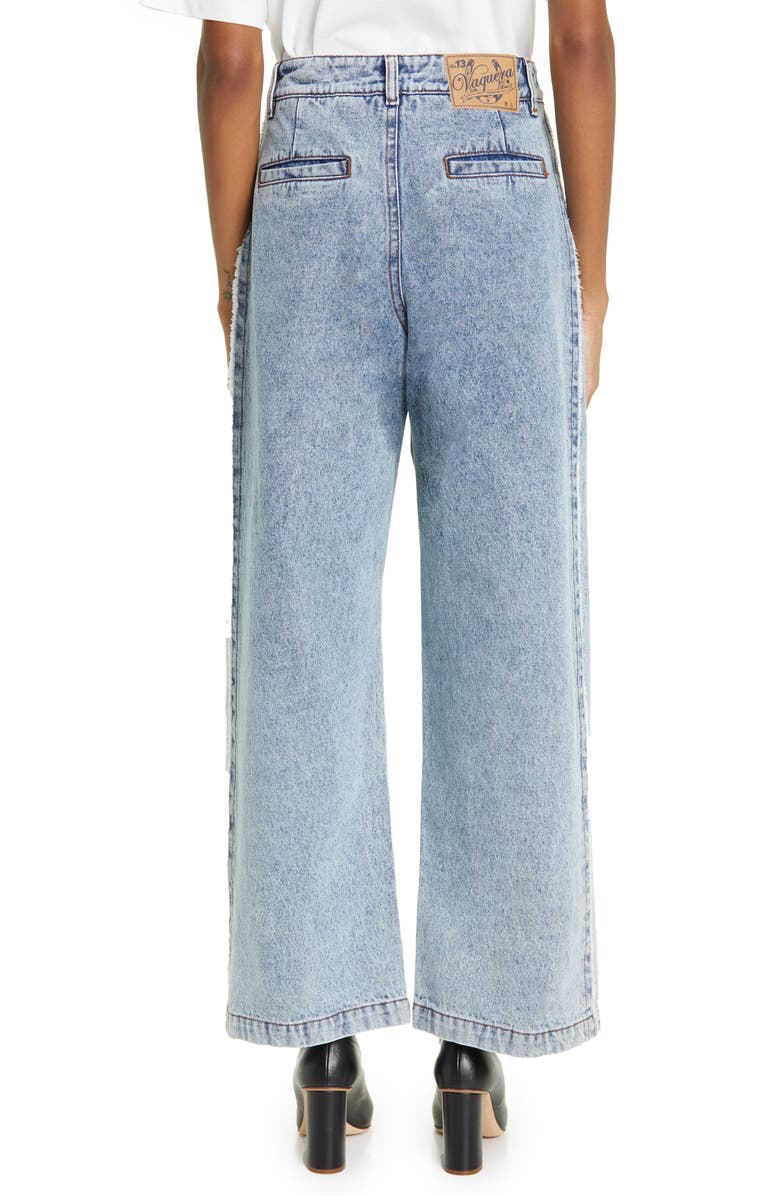 Vaquera Wide Leg Denim Tuxedo Trousers, Alternate, color, 