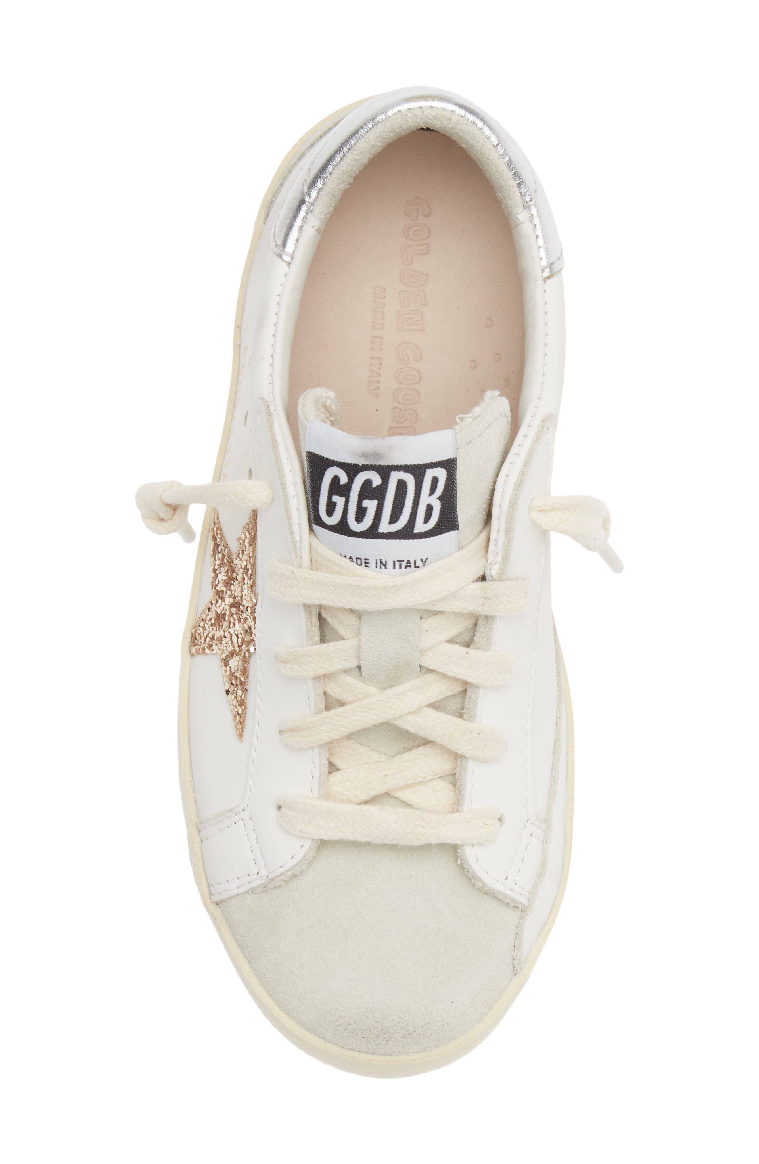 Kids' Super-Star Sneaker, Alternate, color, WHITE/ ICE/ GOLD/ SILVER