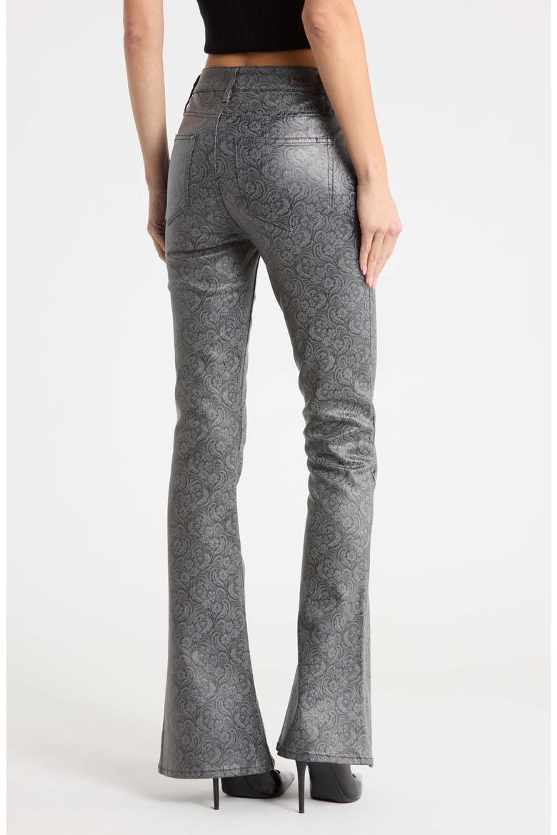 High Waist Lou Lou Flare Leg Jeans, Alternate, color, LANDSCAPE JACQUARD LUX COATING