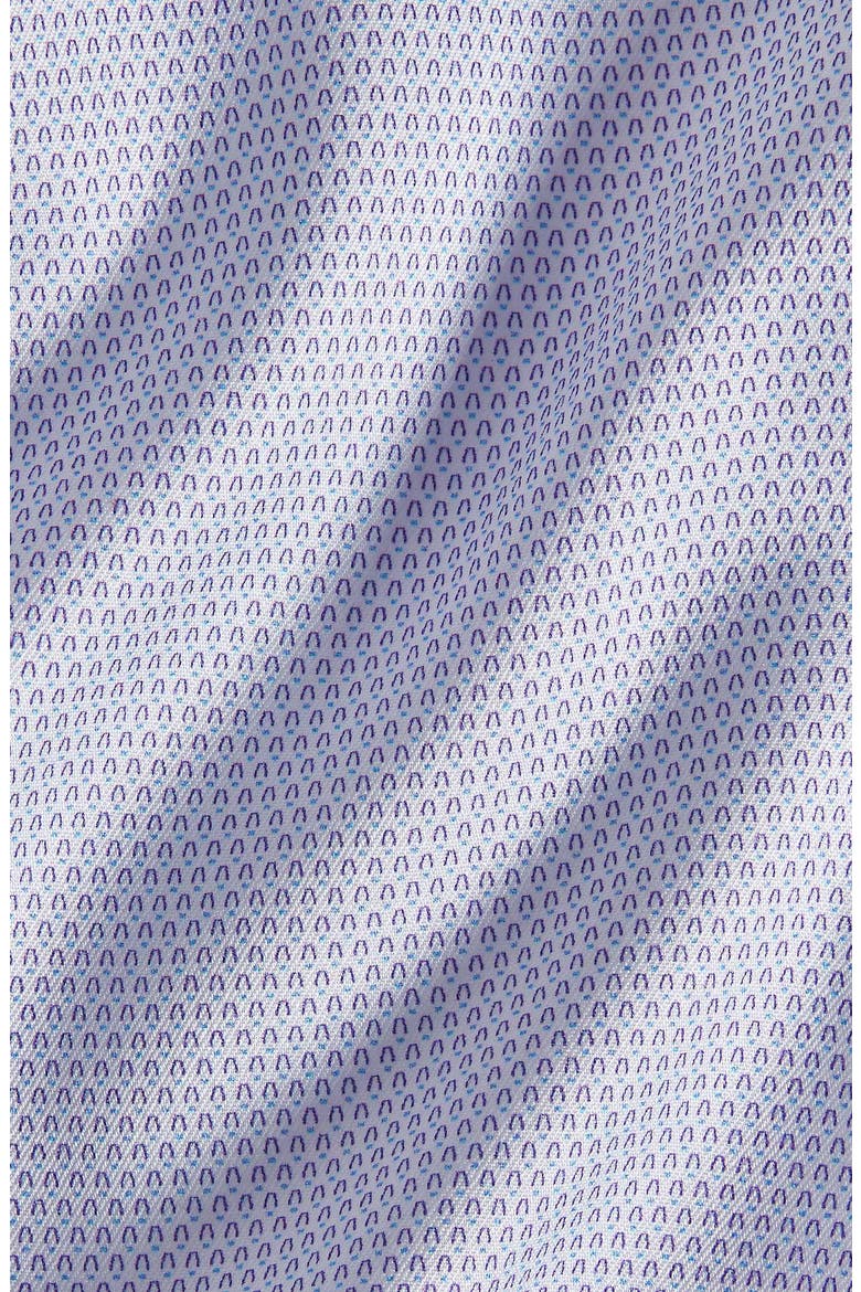 Slim Fit Micro Print Cotton Dress Shirt, Alternate, color, WHITE/ PURPLE