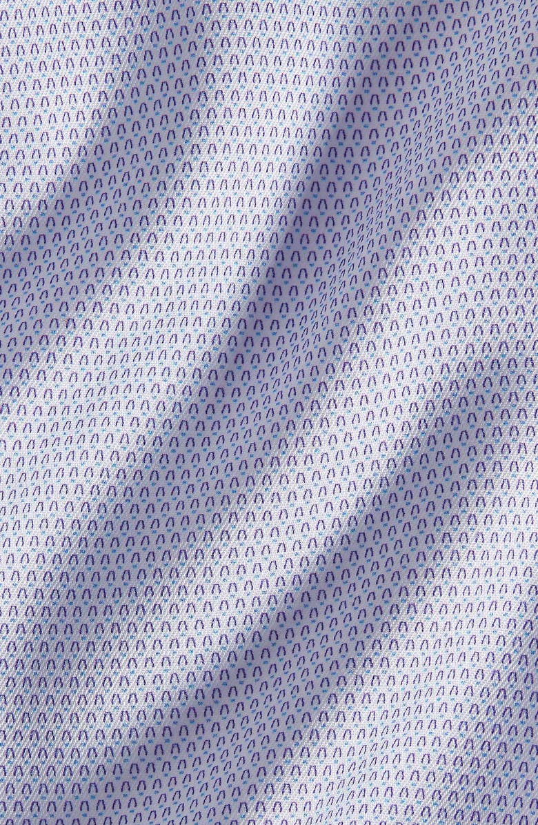 David Donahue Slim Fit Micro Print Cotton Dress Shirt, Alternate, color, White/ Purple
