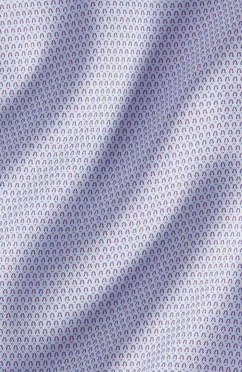 David Donahue Slim Fit Micro Print Cotton Dress Shirt In Blue
