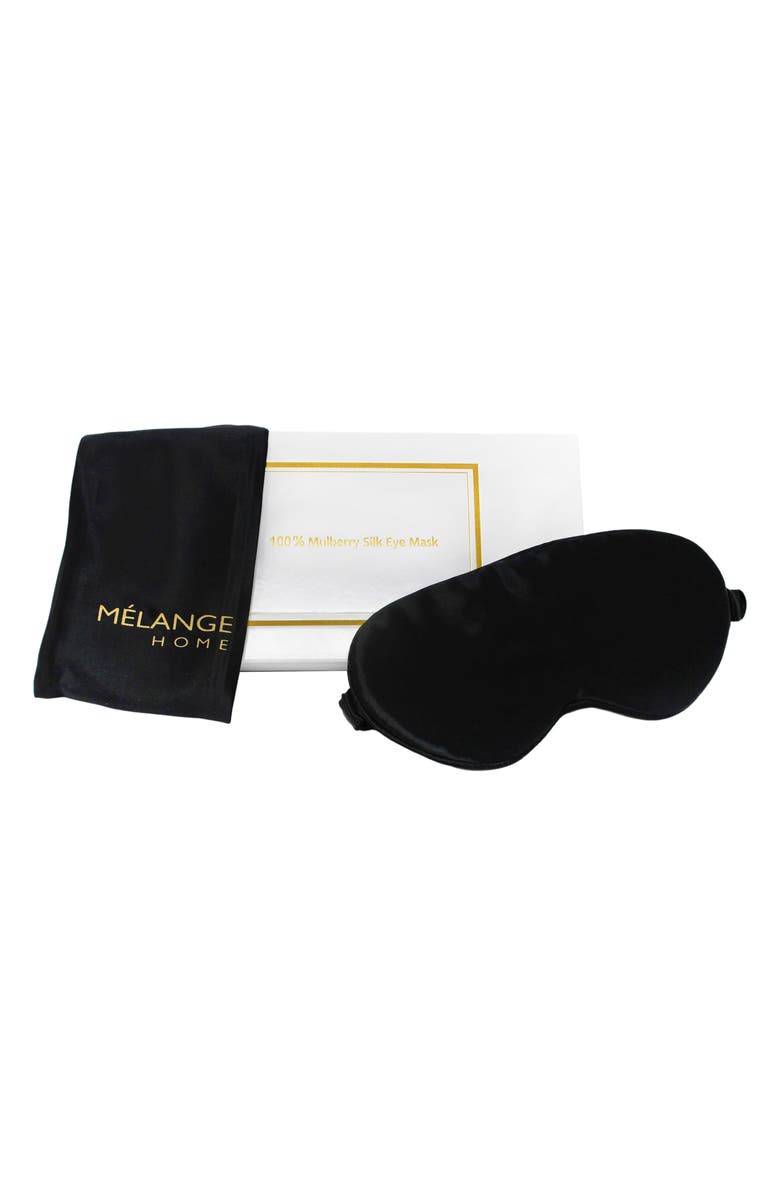 MELANGE HOME Mulberry Silk Eye Mask, Alternate, color, Black