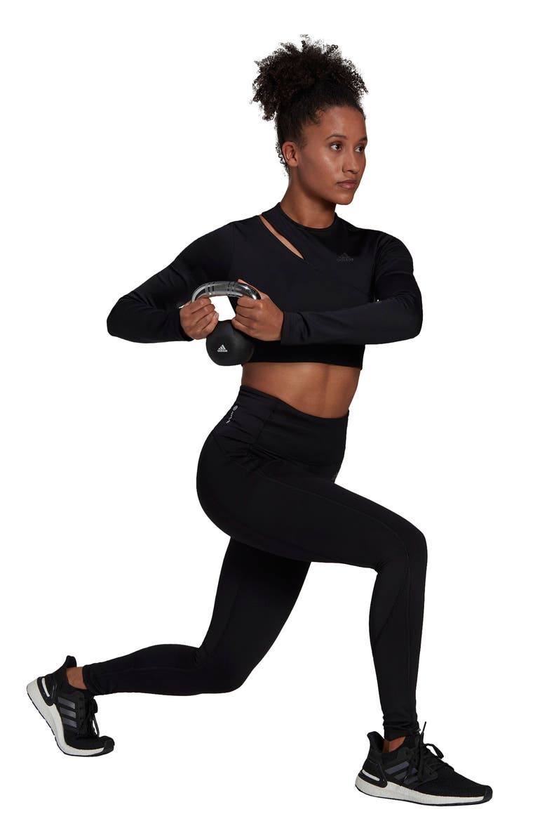 adidas Hyperglam Training Long Sleeve T-Shirt, Alternate, color, 