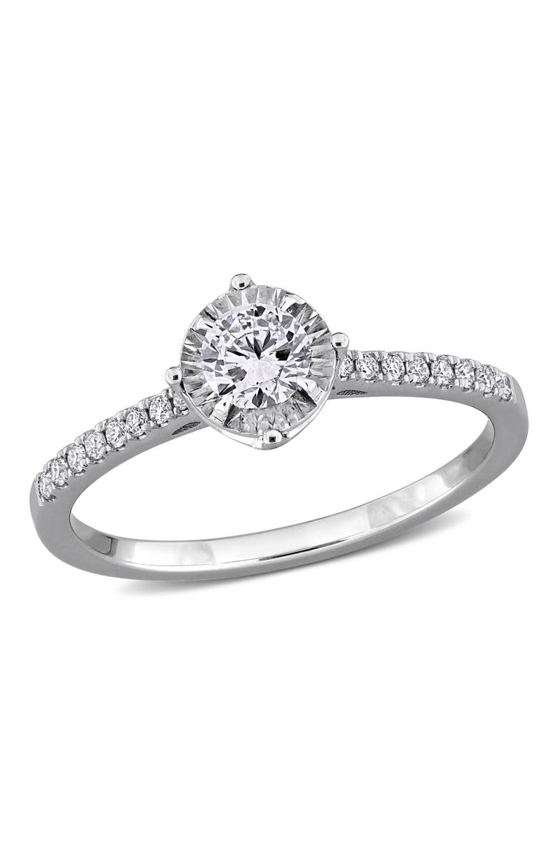 Julianna B. 1/3 ctw Lab-Grown Diamond Halo Engagement Ring 18k, Main, color, White Gold