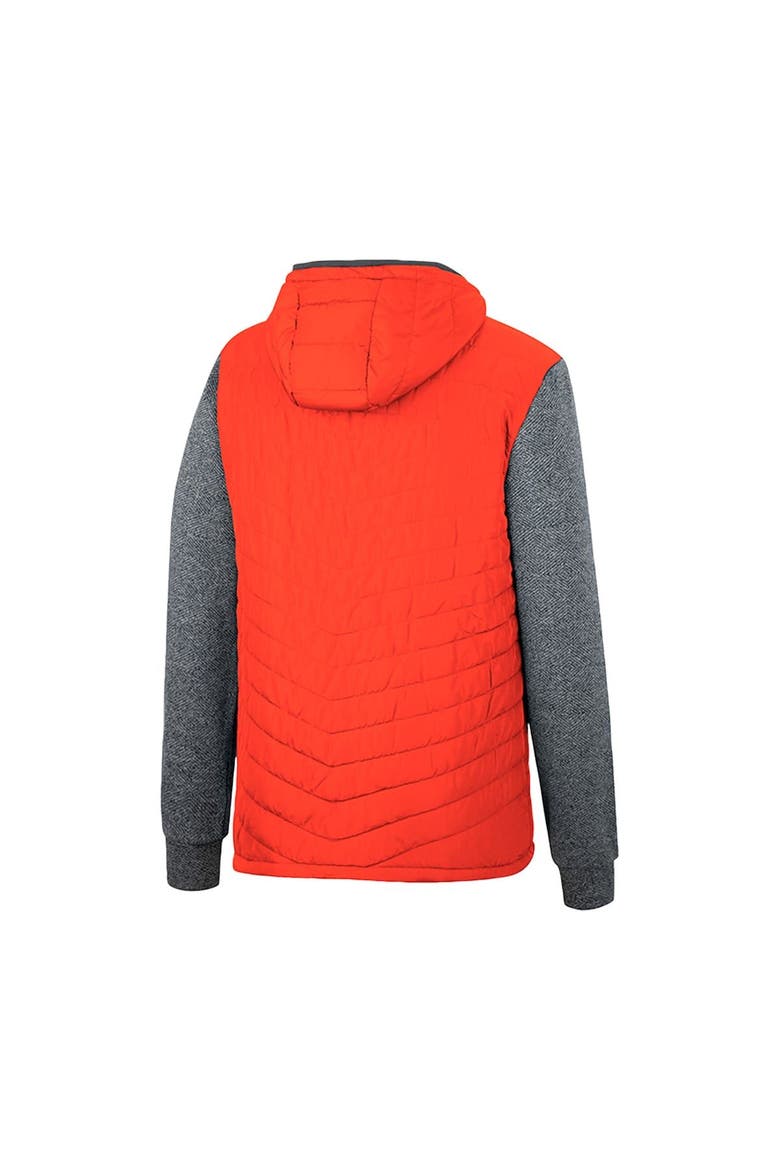 Men's Colosseum Orange/Charcoal Clemson Tigers Course Herringbone Full-Zip Hoodie, Alternate, color, Orange