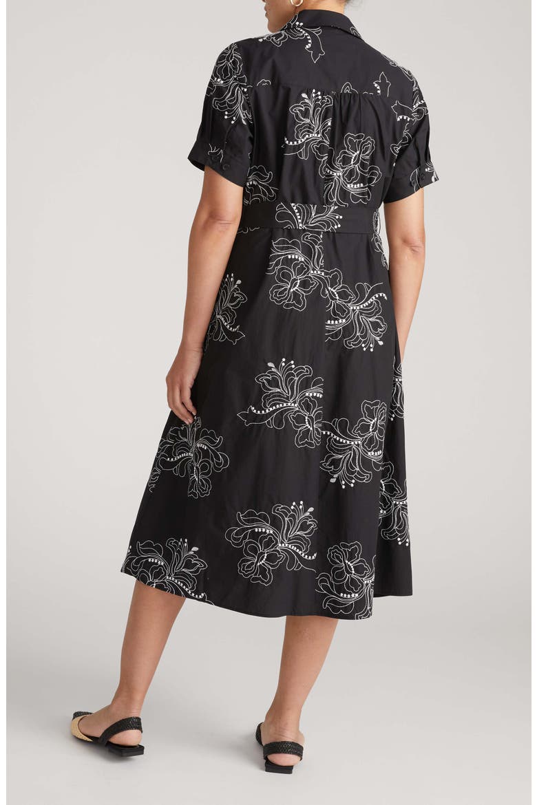 Tina Stretch Poplin Midi Shirtdress, Alternate, color, HIBISCUS EMBROIDERY