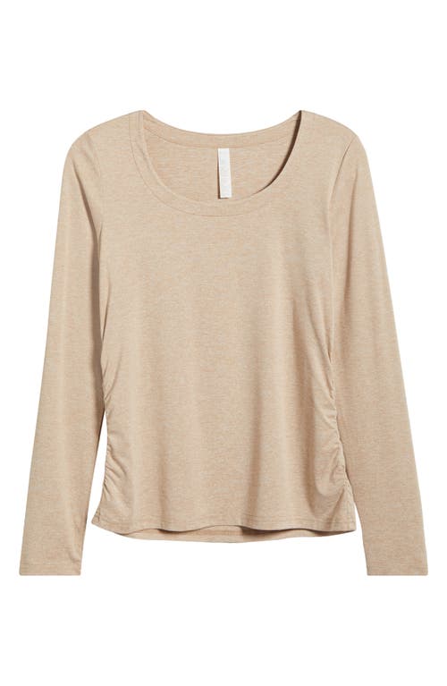 Zella Restore Soft Lite Ruched Long Sleeve T-shirt In Neutral