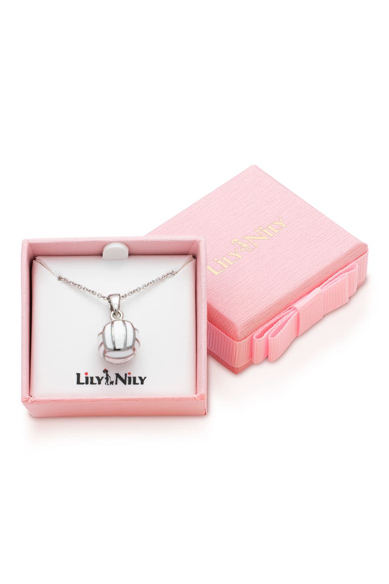3D Volleyball Necklace, Alternate, color, SILVER