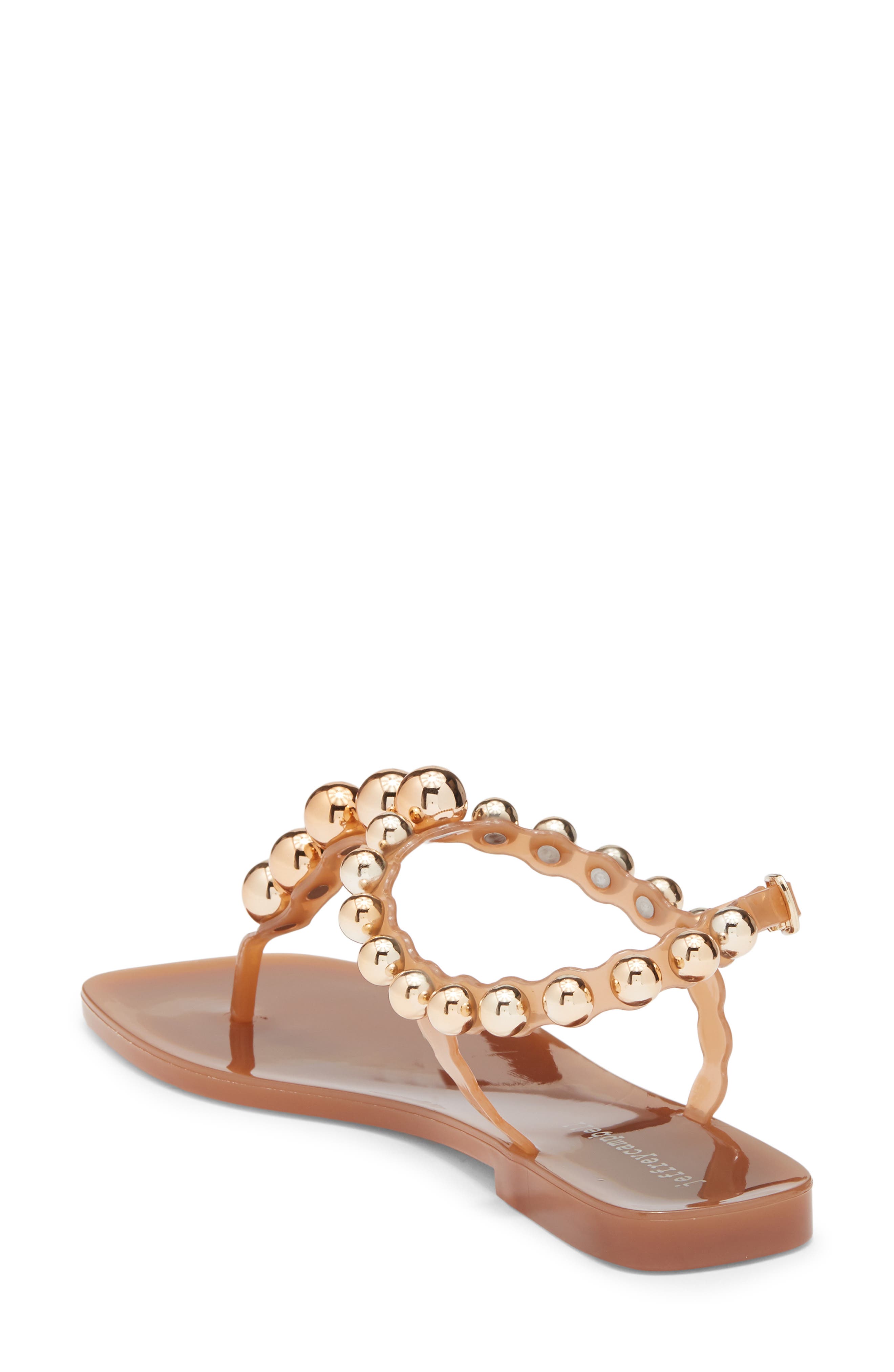 Jeffrey Campbell Plated Embellished Sandal, Alternate, color, Caramel Gold