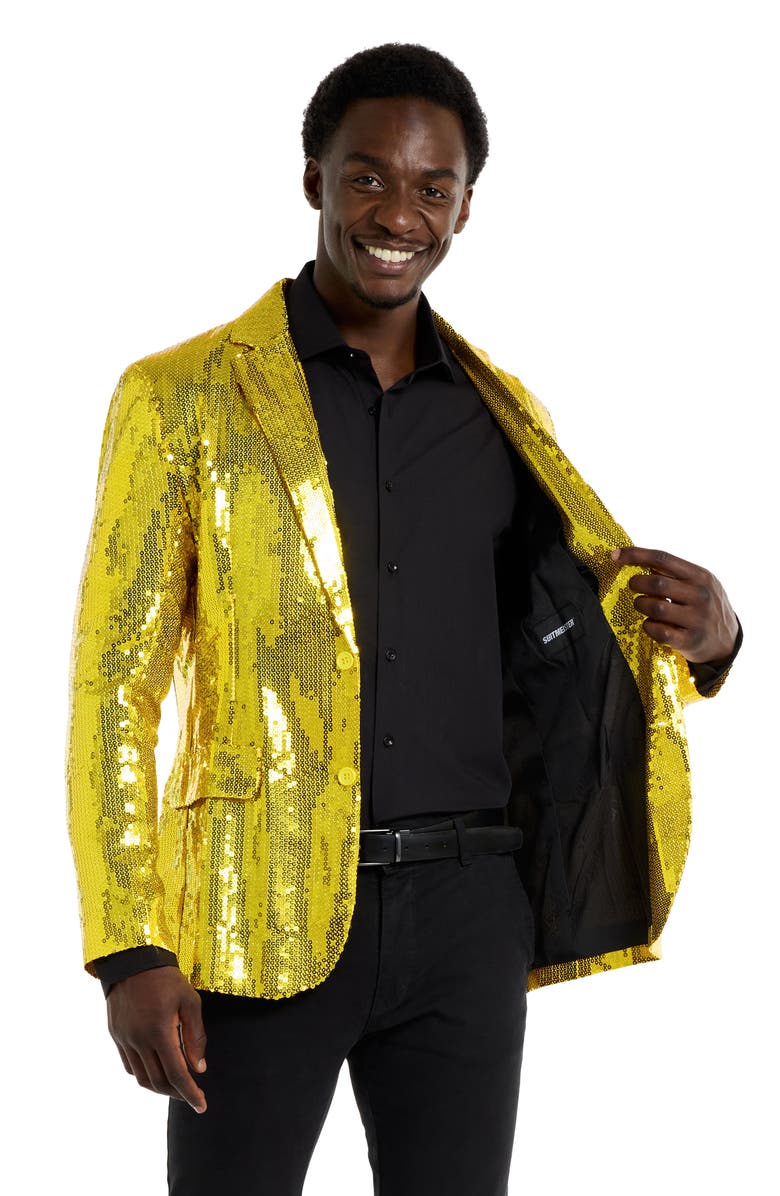 OppoSuits Sequin Yellow Blazer, Alternate, color, Yellow