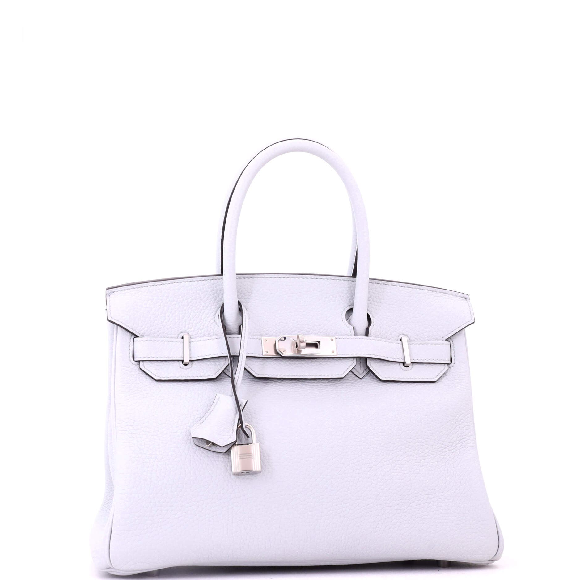 Pre-Owned Hermes Birkin Handbag Blue Clemence with Palladium Hardware 30, Alternate, color, Bleu Pale