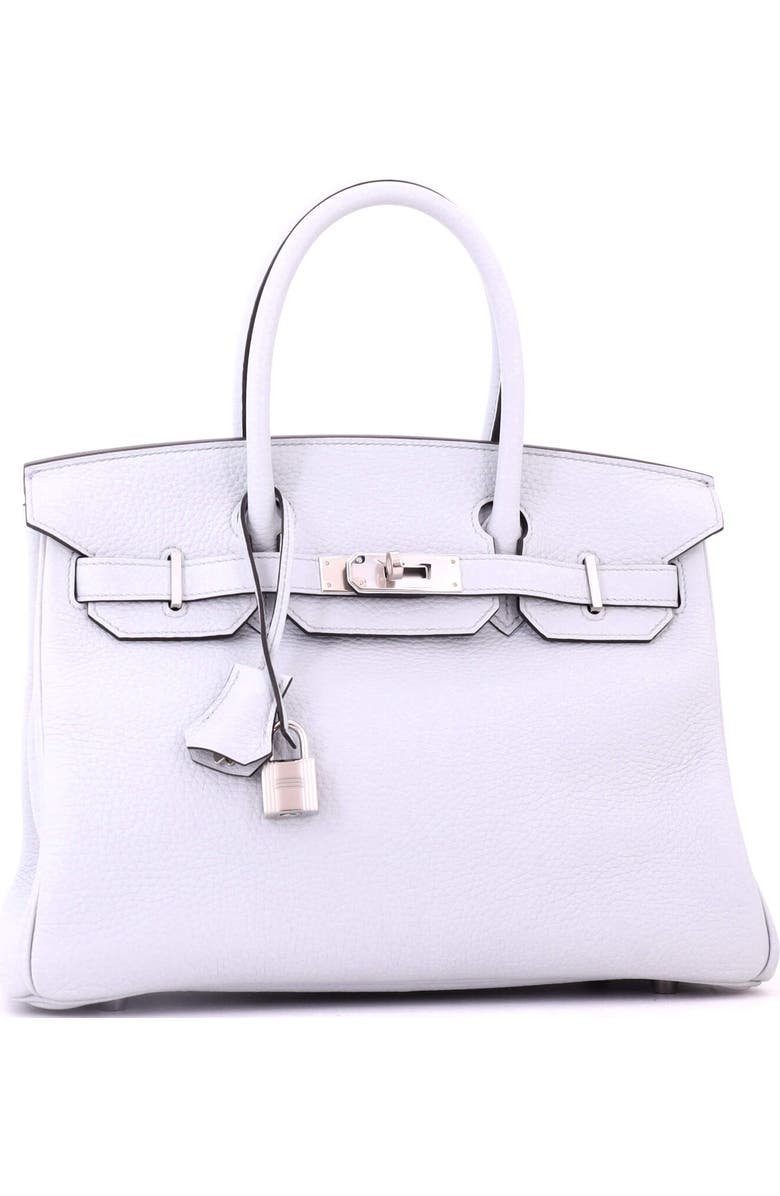 Pre-Owned Hermes Birkin Handbag Blue Clemence with Palladium Hardware 30, Alternate, color, Bleu Pale