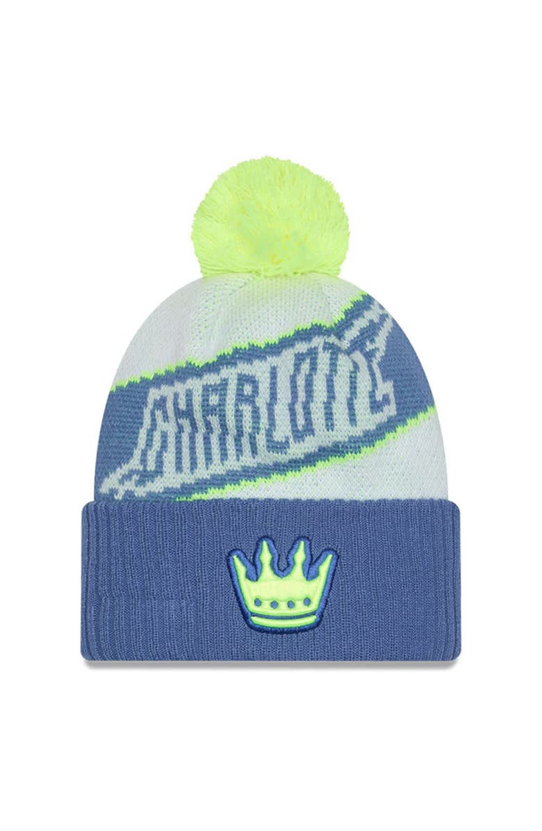 New Era Men's New Era  White Charlotte FC 2025 Jersey Hook Cuffed Knit Hat With Pom, Main, color, 