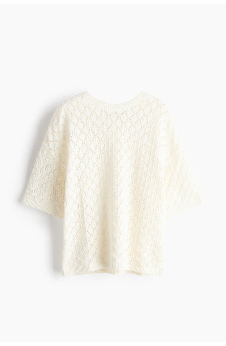 H&M Pointelle-knit Top, Main, color, Cream