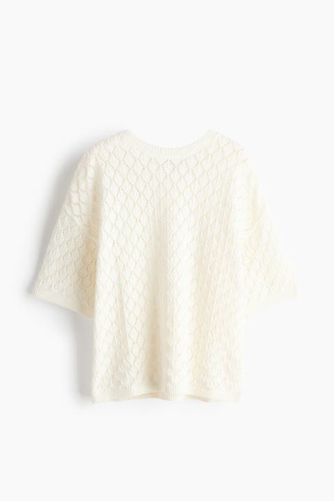Pointelle-knit Top