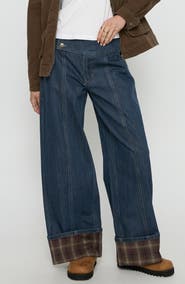 Princess Polly Nikolette Foldover Wide Leg Jeans