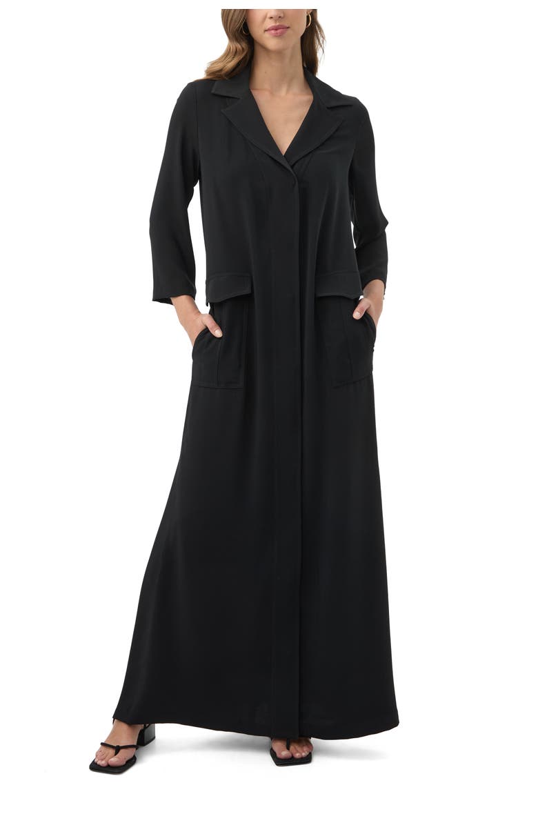Trina Turk Annecy Long Sleeve Solid Maxi Dress, Main, color, Black