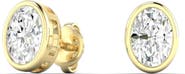 Everlee Oval Bezel Lab Diamond Studs in 14K Gold