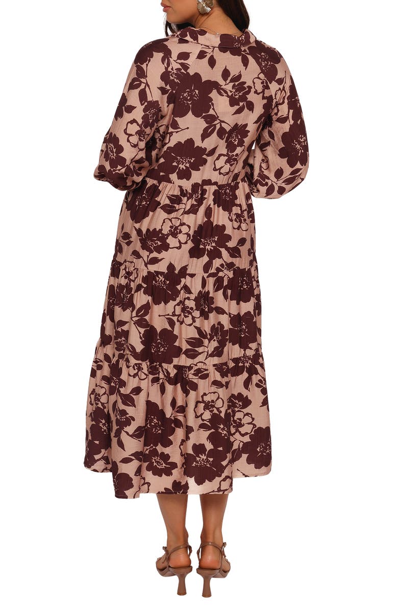 Petal & Pup Isaac Floral Midi Shirtdress, Alternate, color, Brown Floral