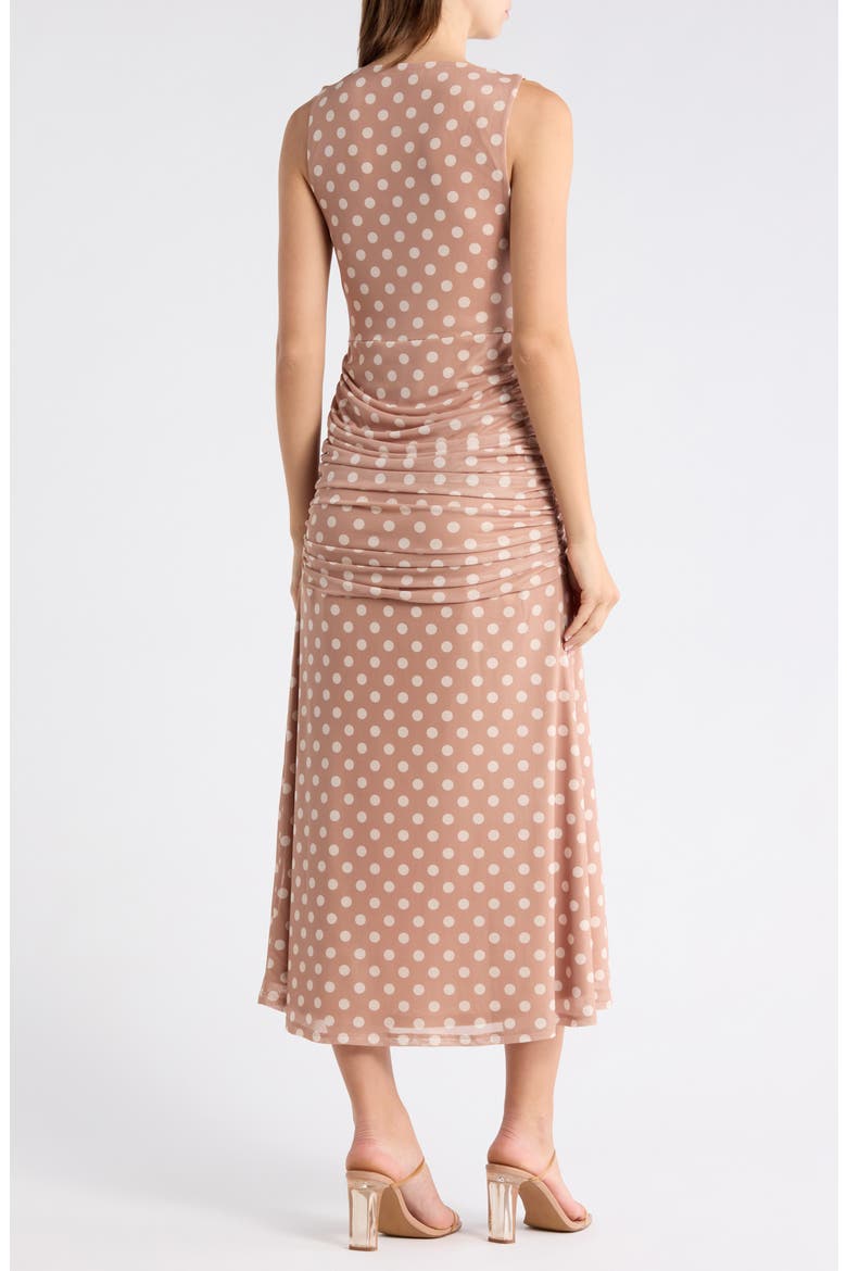 Loren Floral Print Sleeveless Dress, Alternate, color, PRALINE DOTS