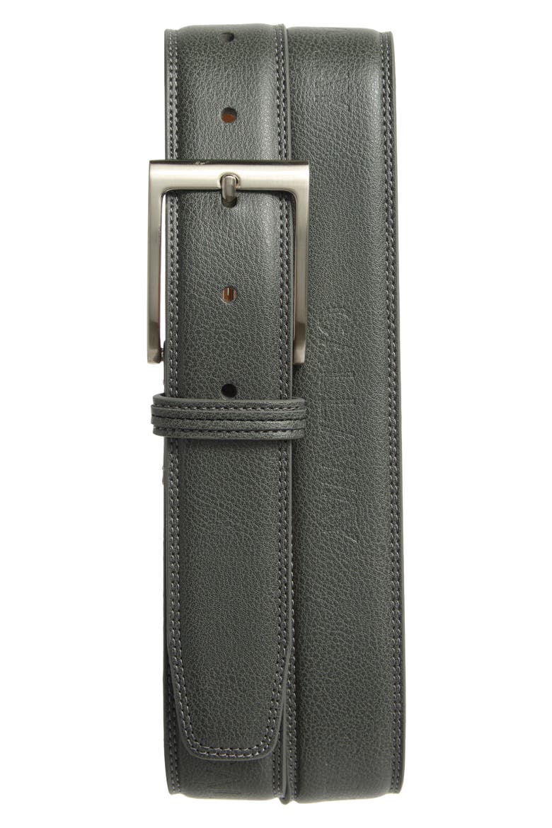 Brushed Stitched Belt, Main, color, GREY