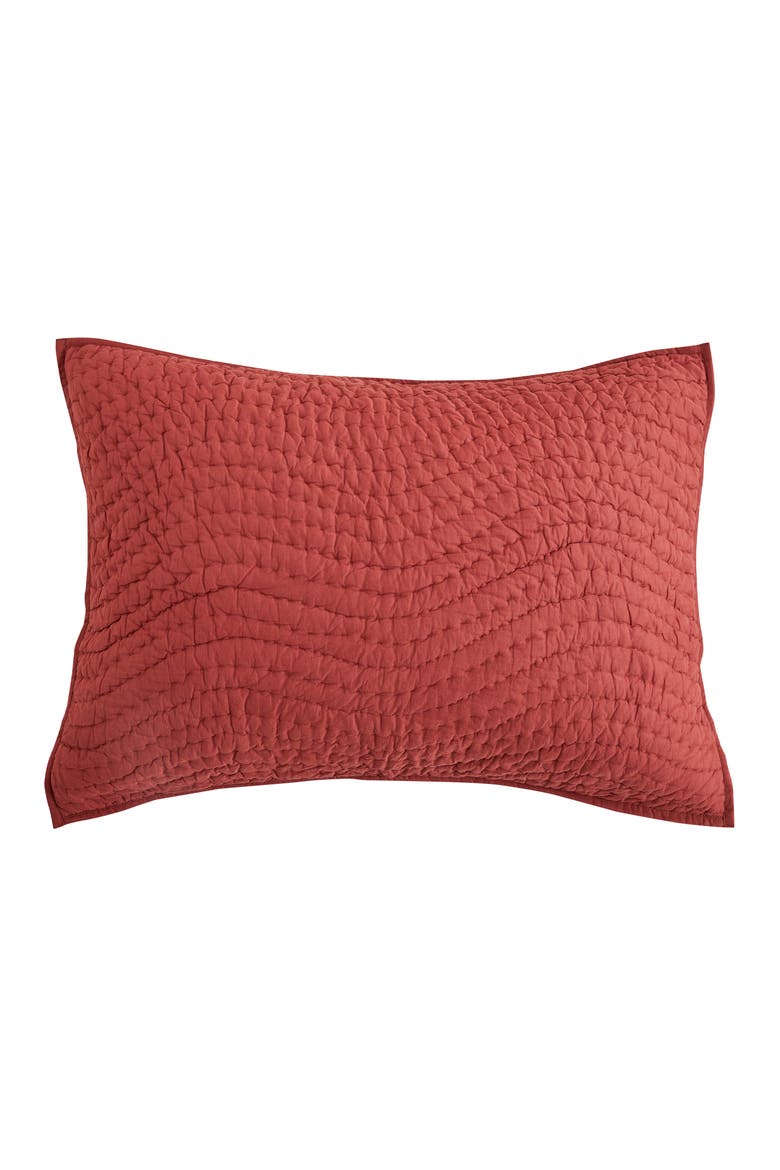 Voile Solid Cotton Quilt & Sham Set, Alternate, color, BURGUNDY
