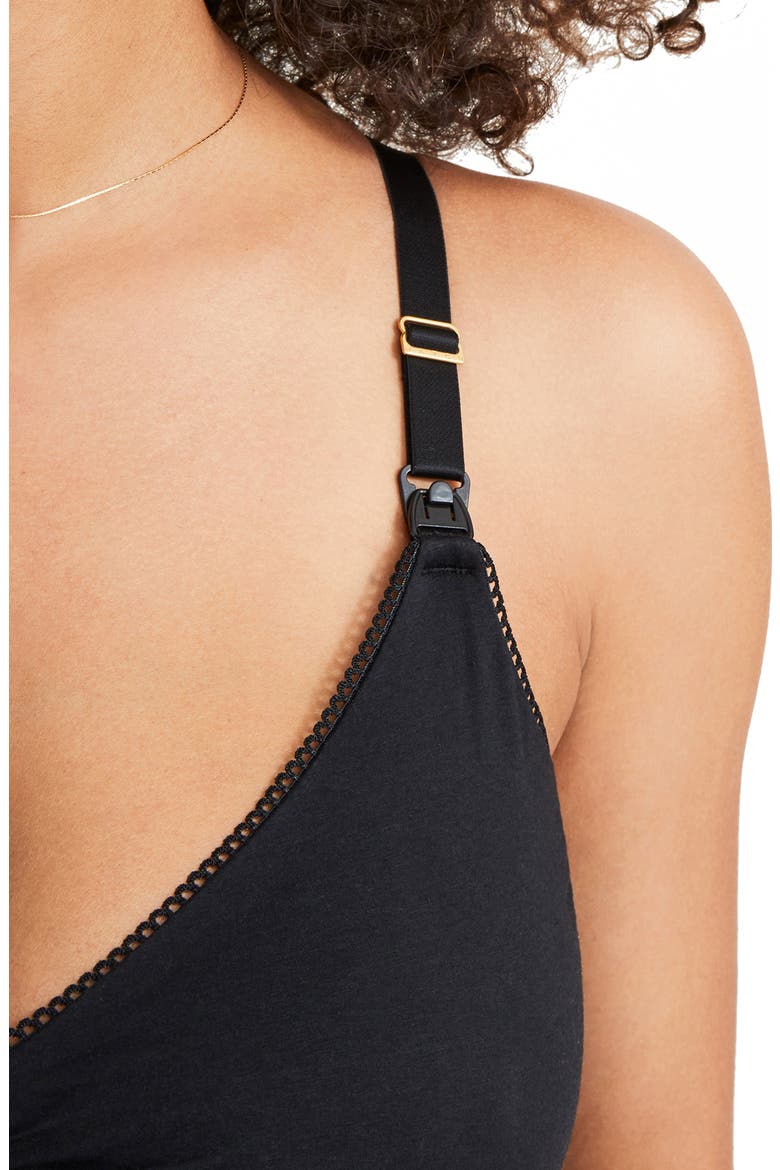 The Everyday Nursing Maternity Wireless Bra, Alternate, color, BLACK