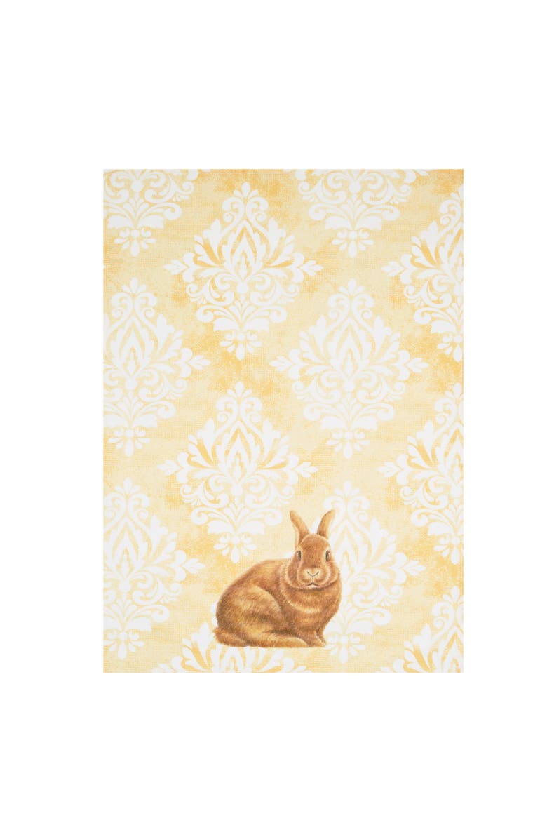 C&F Home Damask Yellow Bunny Cotton Kitchen Towel, Alternate, color, Yellow