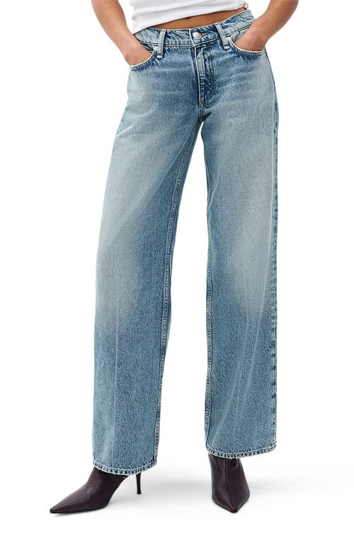 Rag & Bone /jean Saige Low Rise Wide Leg Jeans In Blue