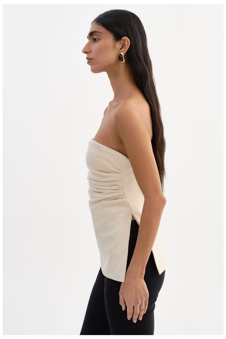 Laia | Faux Suede Bustier, Alternate, color, Opal