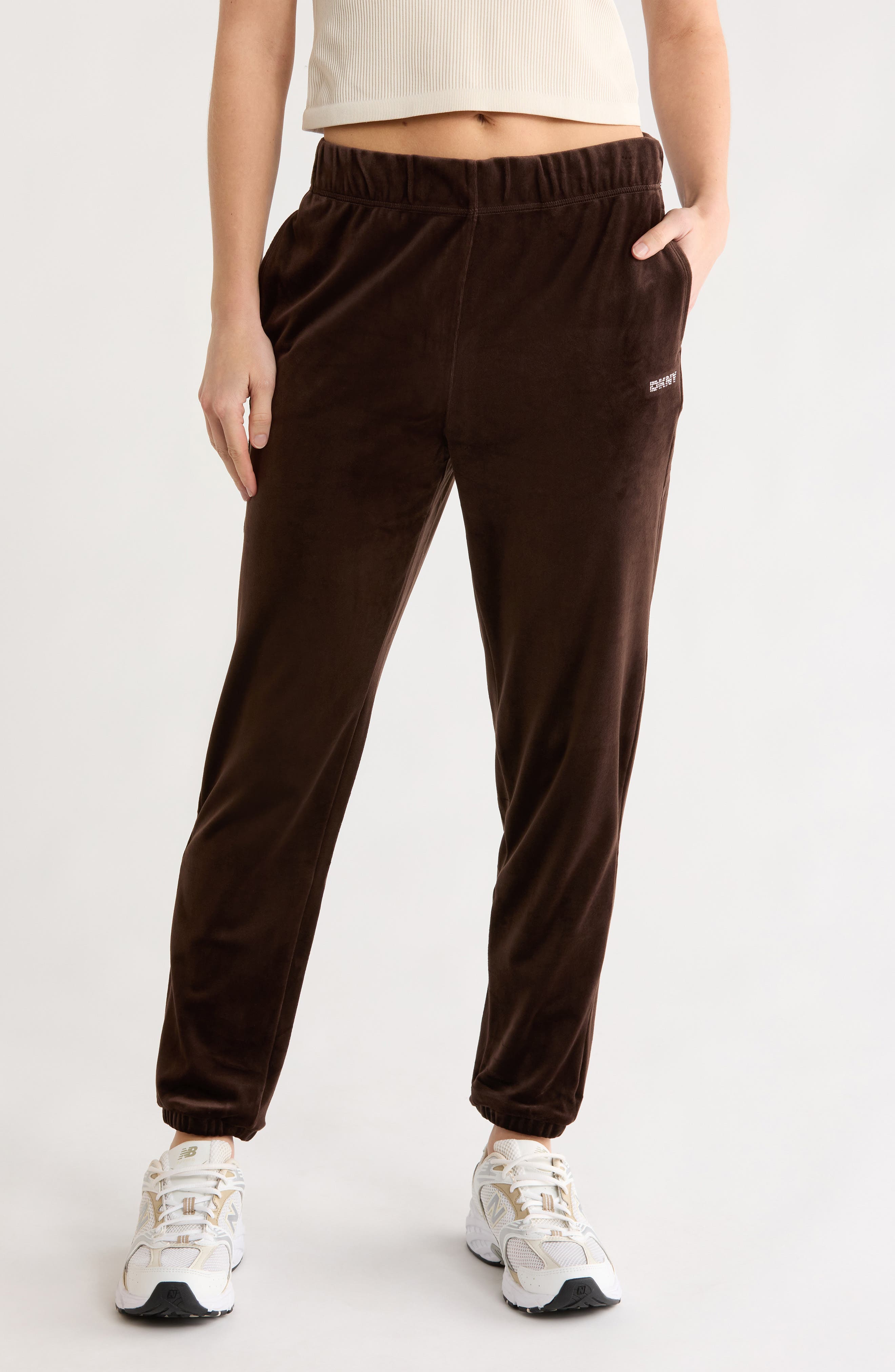 DKNY Rhinestone Logo High Waist Joggers